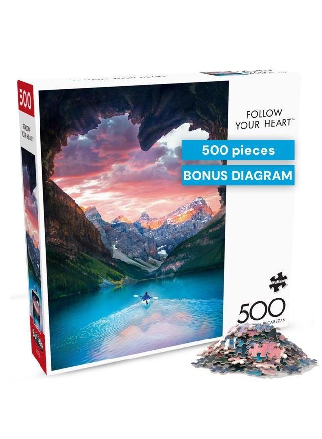 Buffalo Games Dillion Saw -Follow Your Heart - 500 Piece Jigsaw Puzzle For Adults -Challenging Puzzle Perfect for Game Nights - Finished Size is 21.25 x 15.00 - Image 1